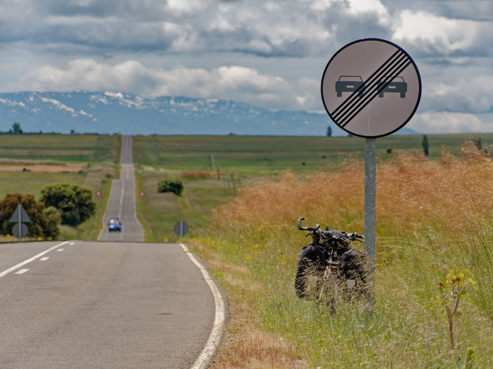 Towards the snow-dappled hills